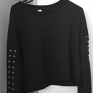 Black sweater crop top